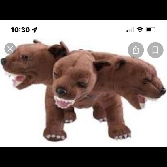 Harry Potter collectible Fluffy 3 headed Cerberus plush figure - Picture 3 of 12